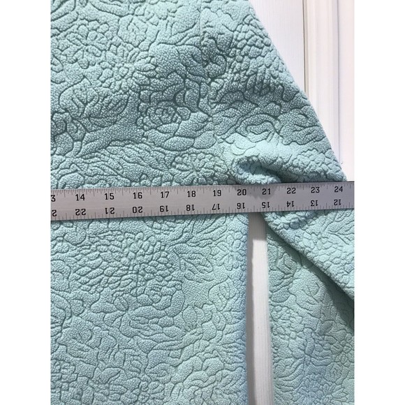 Oscar De La Renta Women’s Green Embossed Floral Scoop Long Sleeve Sweate… - Picture 10 of 10